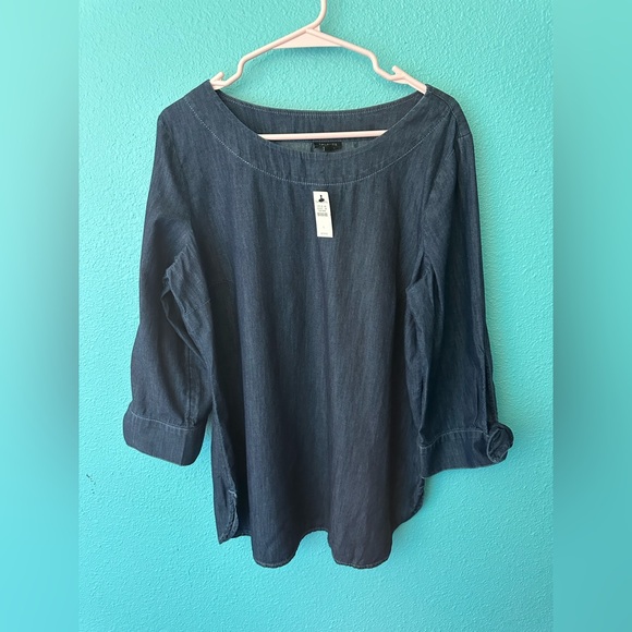 Talbots Tops - Talbots Dark Blue Denim Tunic